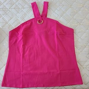 NY&Co Pink top with grommets accent, size Large